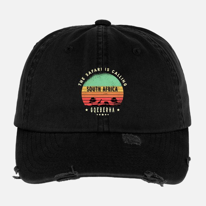 Conception du safari Gqeberha en Afrique du Sud Casquette vintage effet usé Flexfit