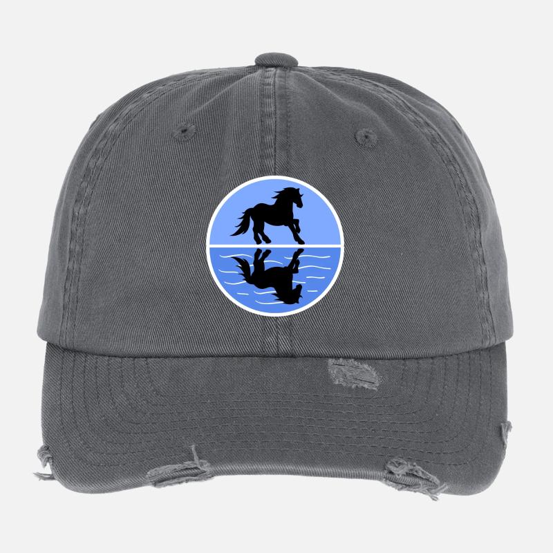 Cool Haflinger Pferde Islandpferde Pferdenarr Flexfit Vintage Destroyed Cap