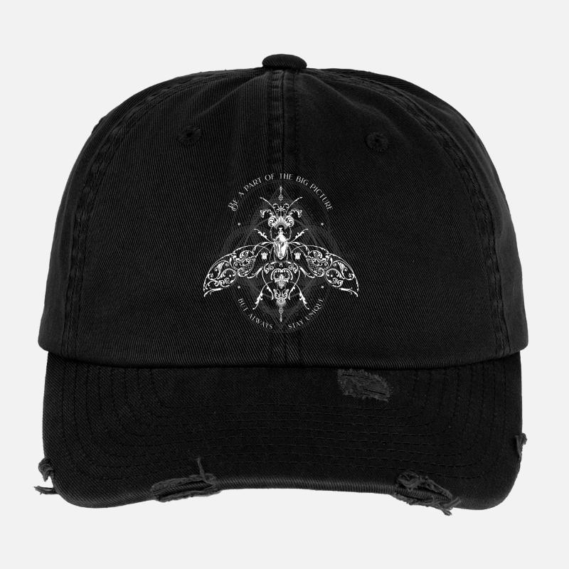 Insects Psychedelic Bug Pattern Flexfit Vintage Destroyed Cap