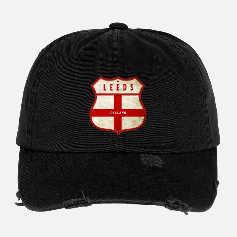 Leeds England Wappen Flexfit Vintage Destroyed Cap