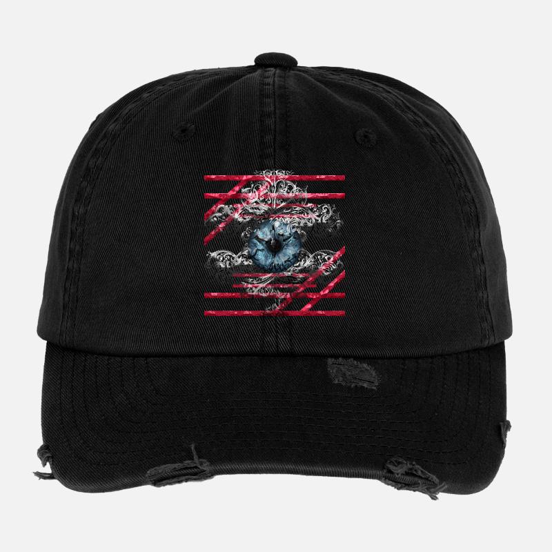 Oeil - Casquette vintage effet usé Flexfit - noir
