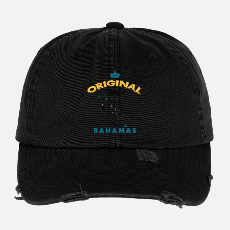Bahamas Original 100% Flaggen Design Flexfit Vintage Destroyed Cap