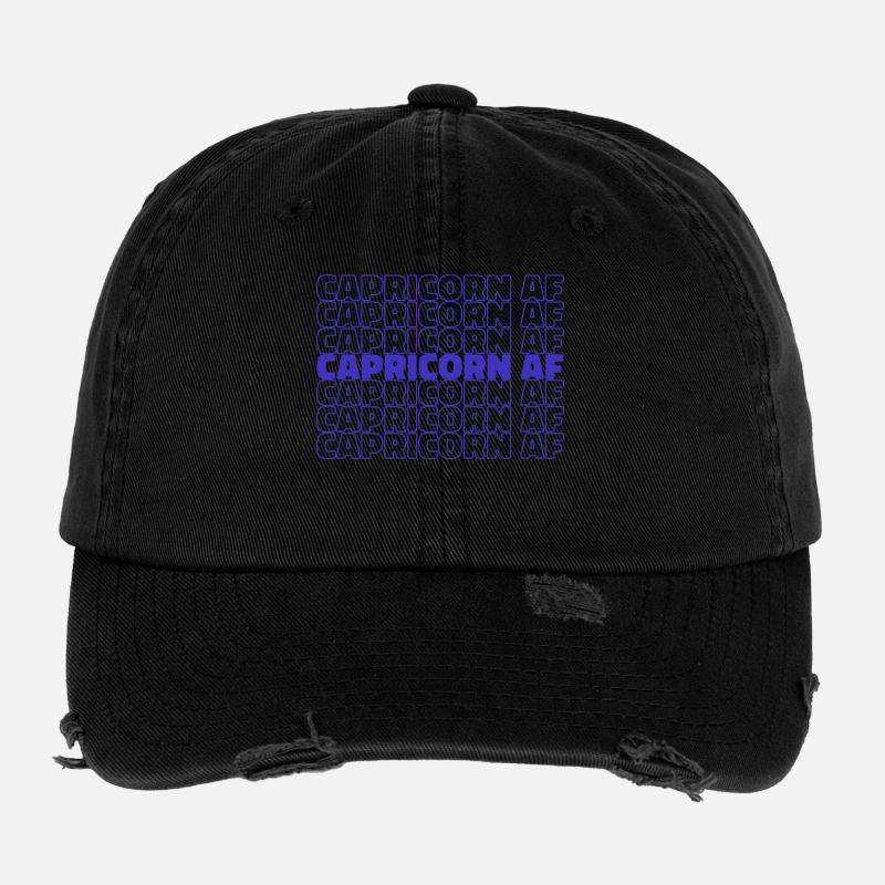 Steinbock Statement Horoskop Sternbild Tierkreis Flexfit Vintage Destroyed Cap
