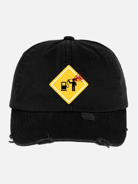 Danger: Petrol Station - Flexfit Vintage Destroyed Cap - black - Front