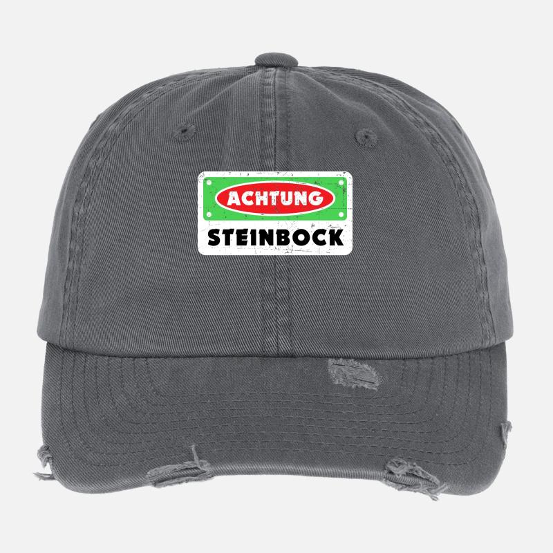 Sternzeichen Steinbock Galaxie Statement Horoskop Flexfit Vintage Destroyed Cap