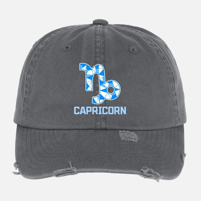 Sternzeichen Steinbock Sterndeutung Horoskop Flexfit Vintage Destroyed Cap
