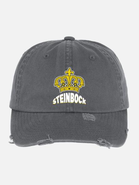 Aberglaube Steinbock Horoskop Astronomie Esoterik - Flexfit Vintage Destroyed Cap - Dunkelgrau - Vorne
