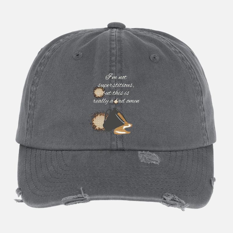 kaffee fan, really bad omen, oberteil mit kaffeesp Flexfit Vintage Destroyed Cap