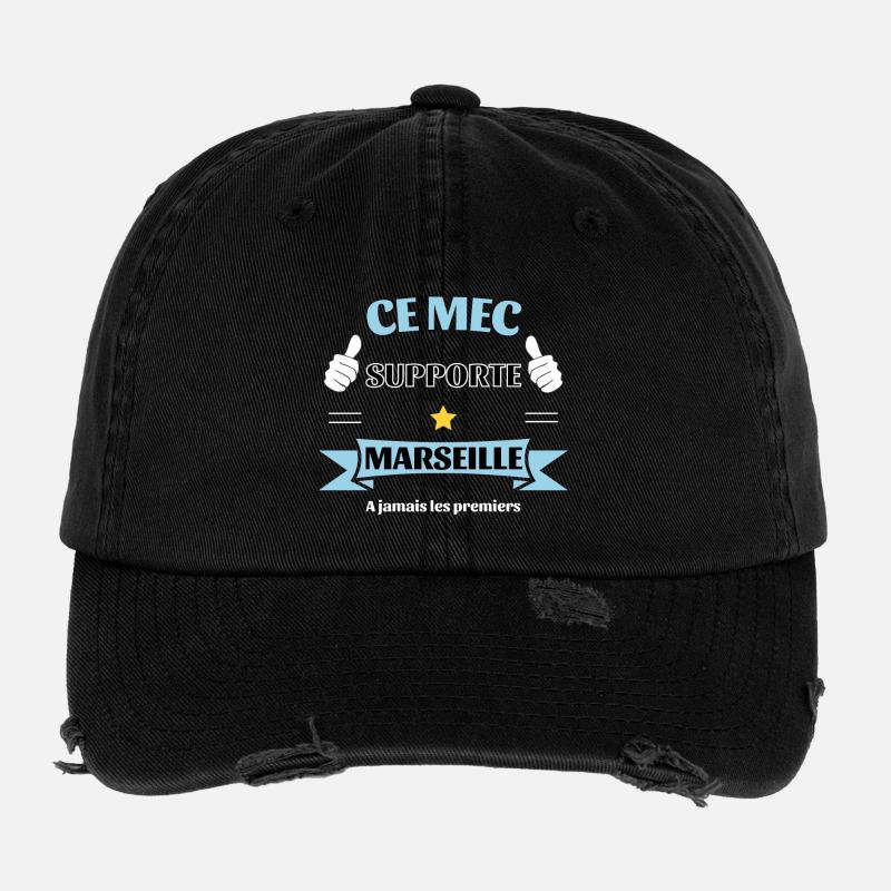 Ce mec supporte Marseille Casquette vintage effet usé Flexfit