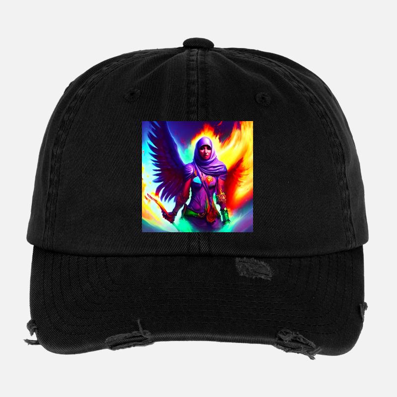 Fille musulmane avec des ailes d’ange Art Casquette vintage effet usé Flexfit