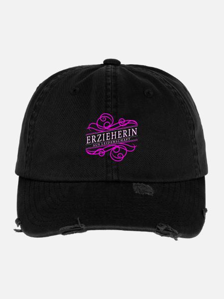 Éducateur passionné - Casquette vintage effet usé Flexfit - noir - Devant