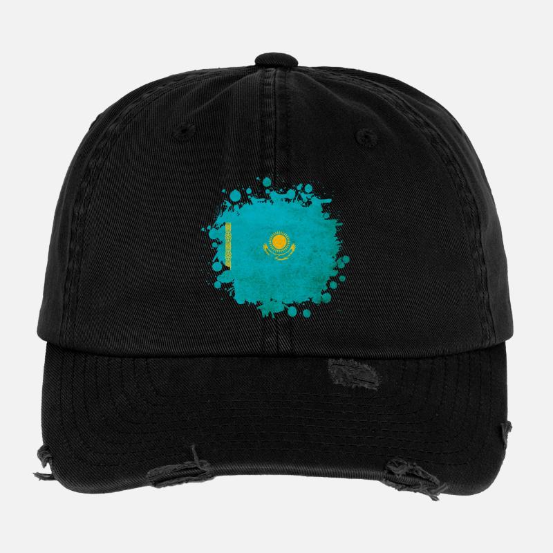 Drapeau vintage du Kazakhstan Casquette vintage effet usé Flexfit