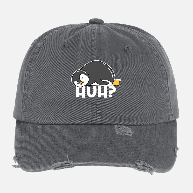 Pinguin Spruch Vogel Tier Zoo Seevogel Kalt Flexfit Vintage Destroyed Cap