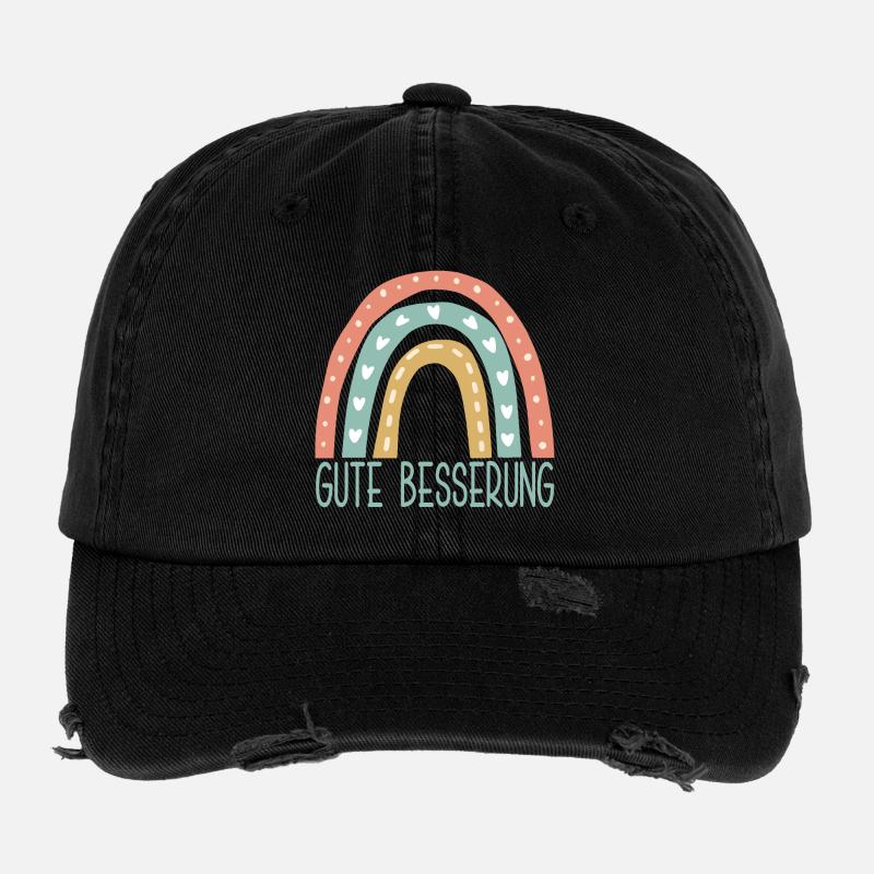 Gute Besserung - Krankenhaus Aufenthalt REGENBOGEN Flexfit Vintage Destroyed Cap