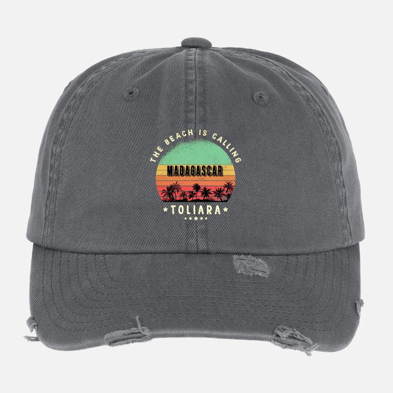 Toliara Madagaskar Strand Design Flexfit Vintage Destroyed Cap