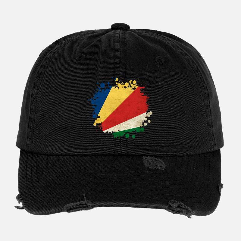 Design du drapeau des Seychelles Blob Casquette vintage effet usé Flexfit