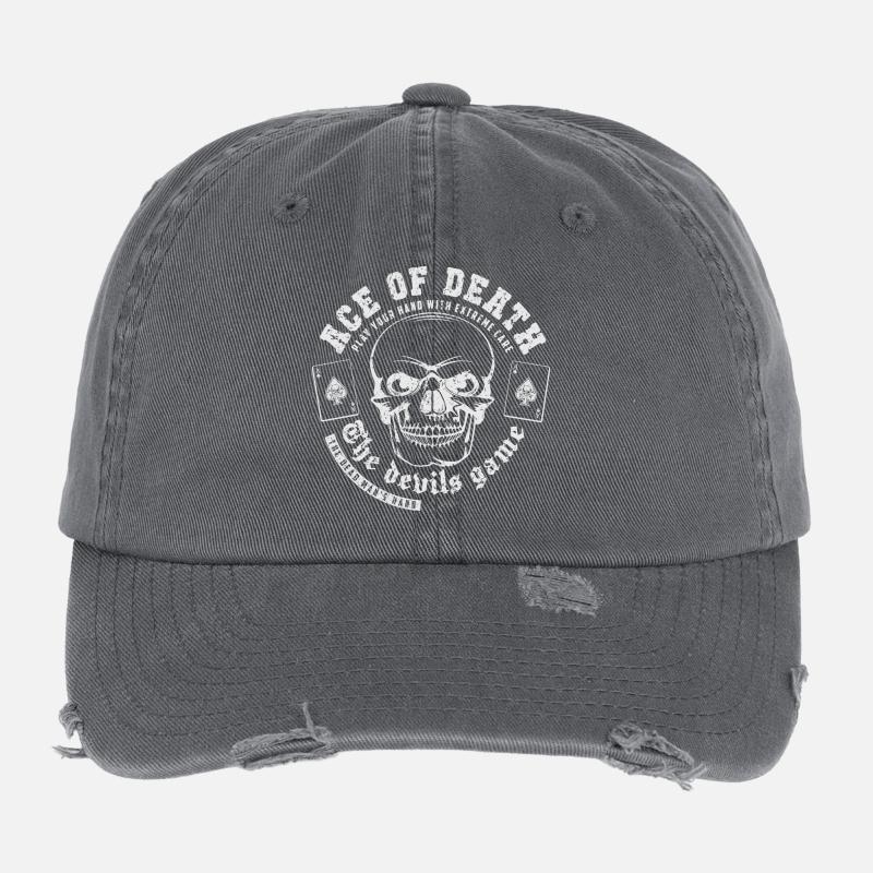 Ass des Todes weiß Flexfit Vintage Destroyed Cap