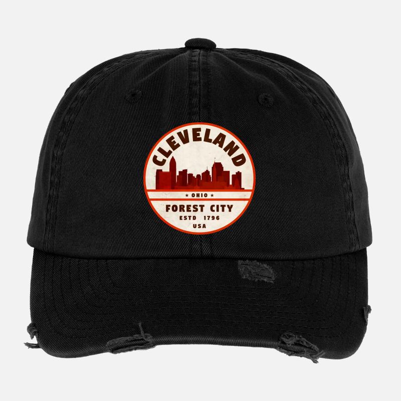Emblème de la Cleveland Forest City Casquette vintage effet usé Flexfit