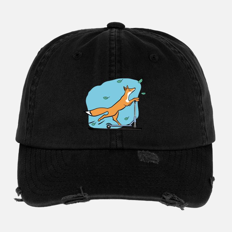 Fuchs mit Roller Flexfit Vintage Destroyed Cap