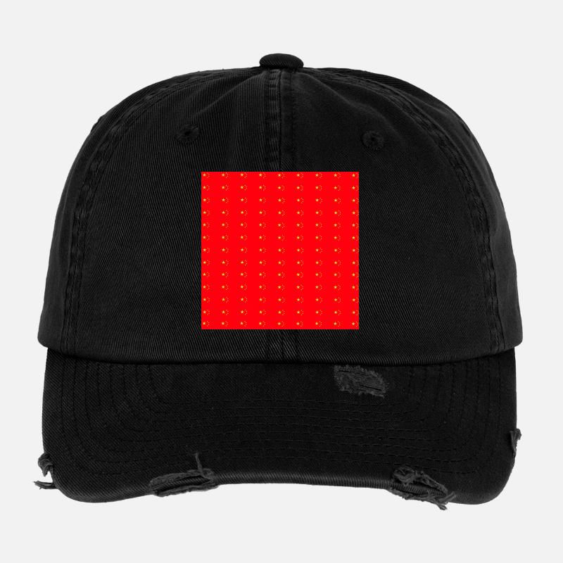 tolle chinesische prints, China flaggenmuser, - Flexfit Vintage Destroyed Cap - Schwarz