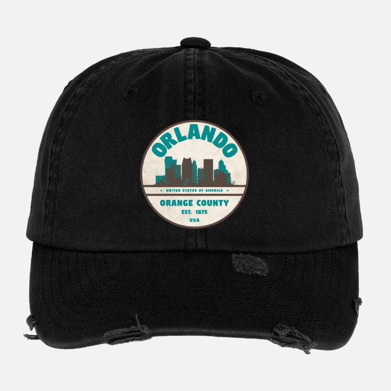 Orlando Skyline Vintage Schild Flexfit Vintage Destroyed Cap