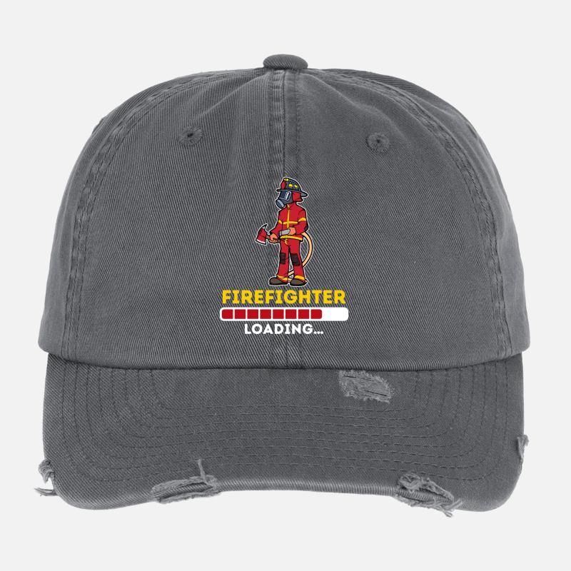 Fire brigade fire hose slogan firefighter Flexfit Vintage Destroyed Cap