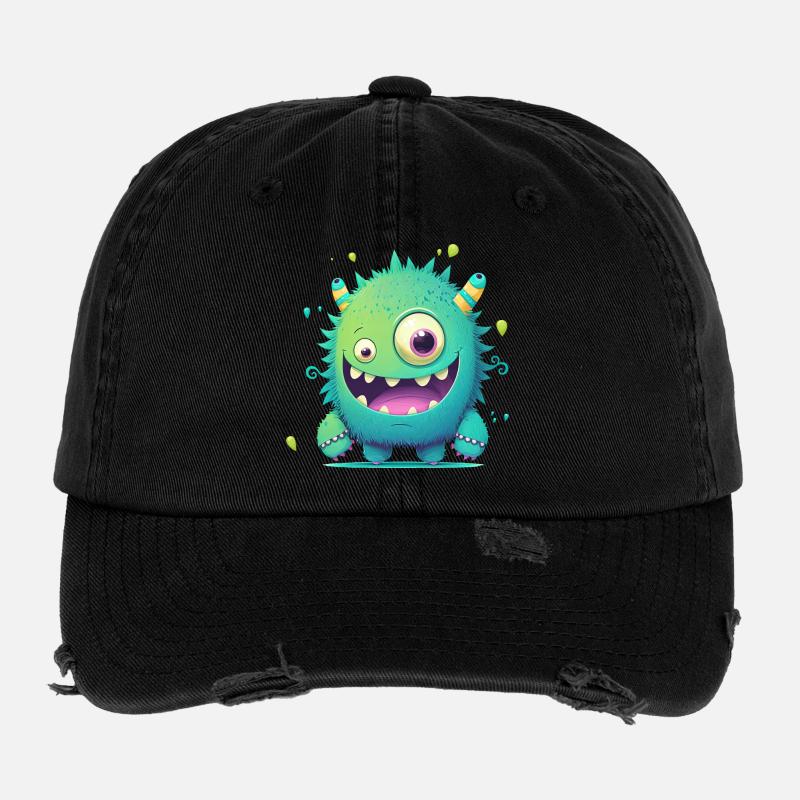 A happy monster to cuddle Flexfit Vintage Destroyed Cap