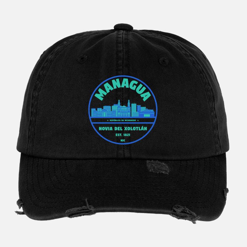 Managua Stadtbild Emblem Flexfit Vintage Destroyed Cap