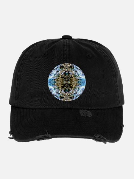 Nature Mandala Raschbach - Casquette vintage effet usé Flexfit - noir - Devant