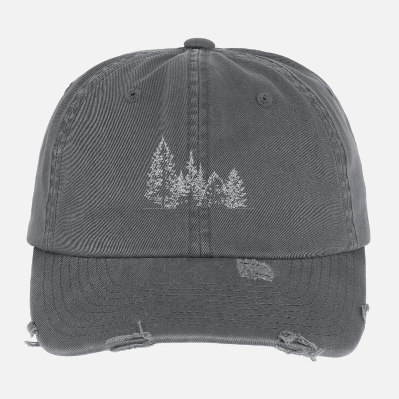 Winterwald Silhouette Druck Flexfit Vintage Destroyed Cap