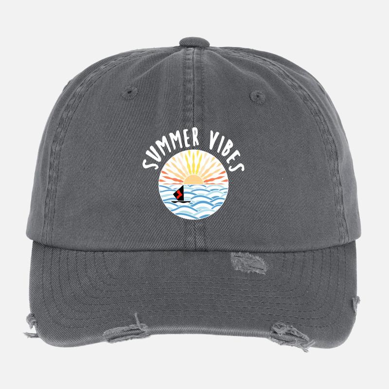 Waves Summer Sail Sun Flexfit Vintage Destroyed Cap