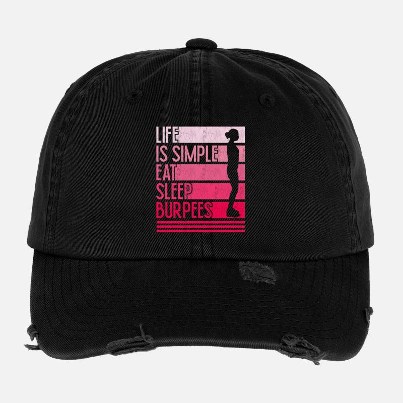 La vie est facile, design de burpees Casquette vintage effet usé Flexfit