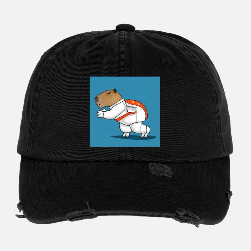 Astronaute de Capybara Casquette vintage effet usé Flexfit