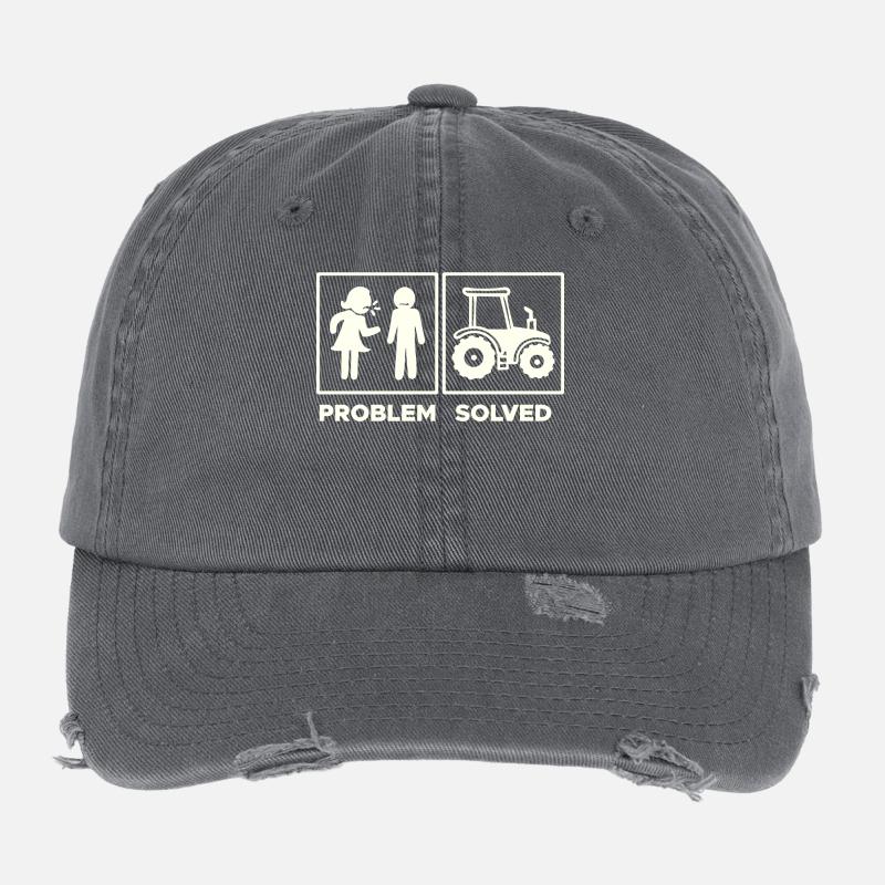 Traktor Statement Nutzfahrzeug Fahrzeug Ackerbau Flexfit Vintage Destroyed Cap