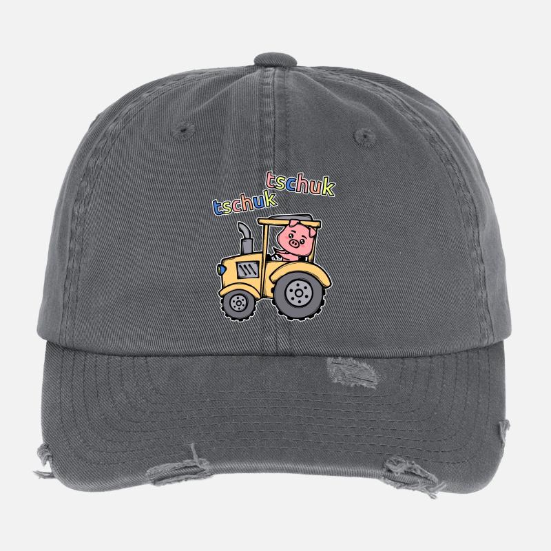 Traktor Spruch Kraftfahrzeug Ackerbau Nutzfahrzeug Flexfit Vintage Destroyed Cap