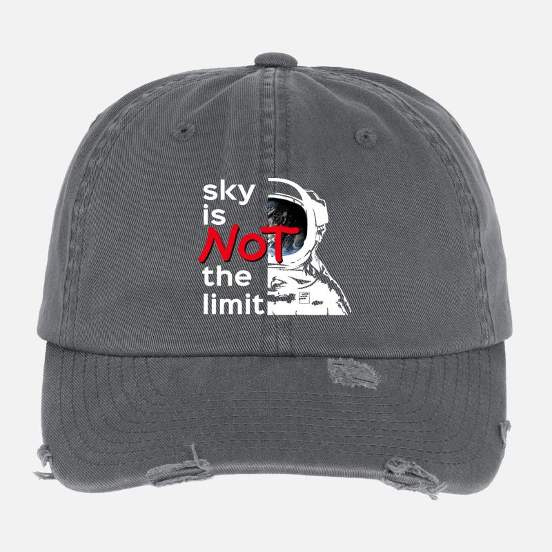 sky is Not the limit white Flexfit Vintage Destroyed Cap