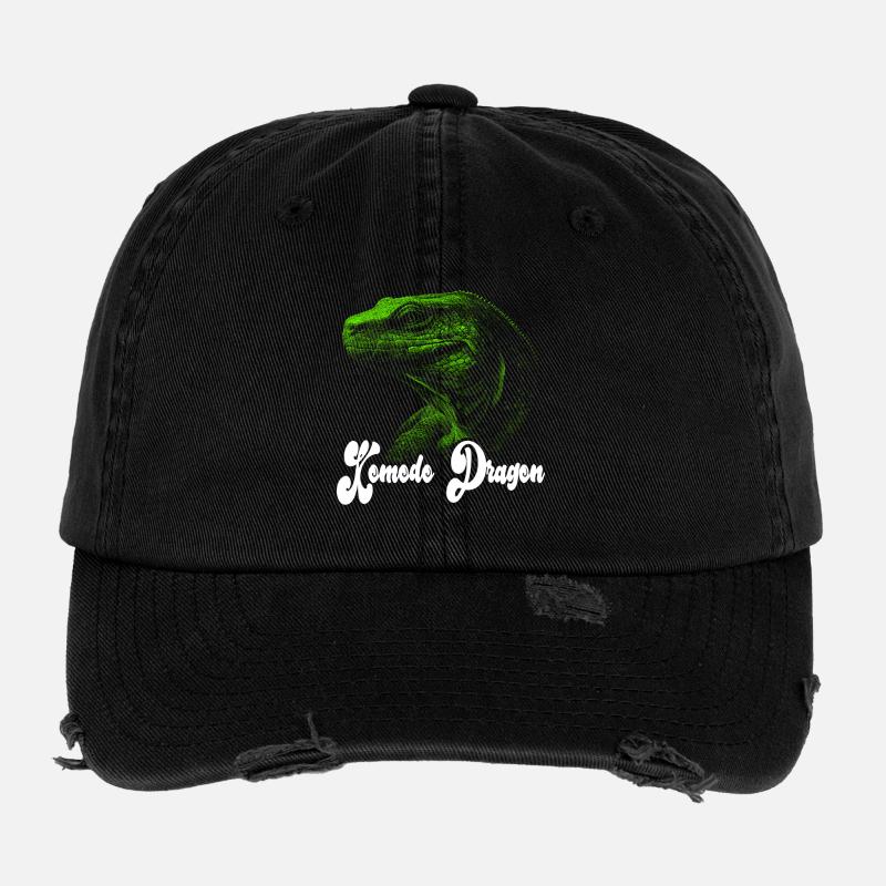 Komodo dragon design Flexfit Vintage Destroyed Cap