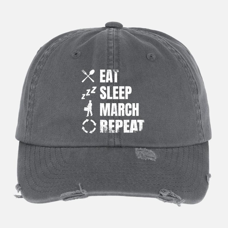 Drum Player Daily Routine Flexfit Vintage Destroyed Cap