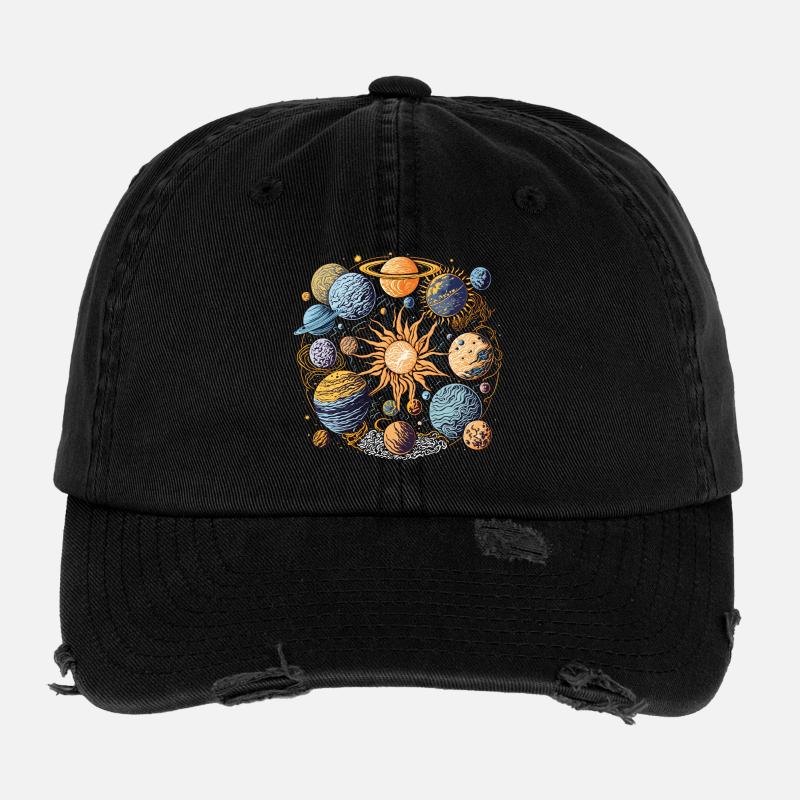 Solar system Flexfit Vintage Destroyed Cap