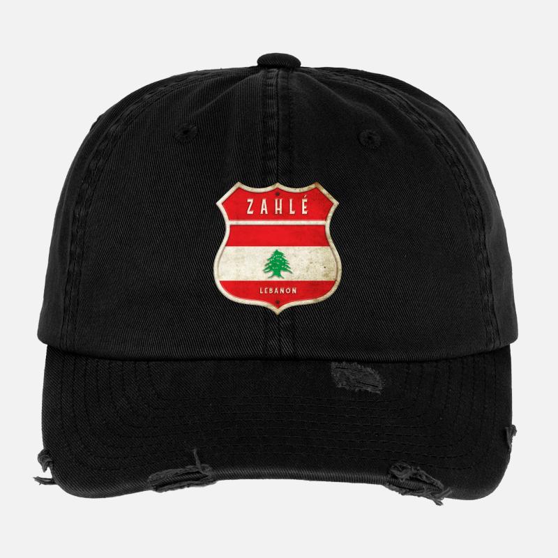 Zahlé Libanon Wappen Flaggen Design Flexfit Vintage Destroyed Cap