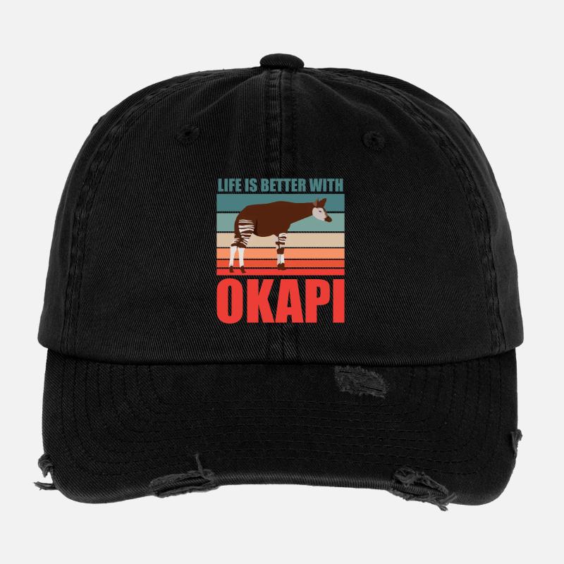 Okapi im Einklang mit der Natur Flexfit Vintage Destroyed Cap