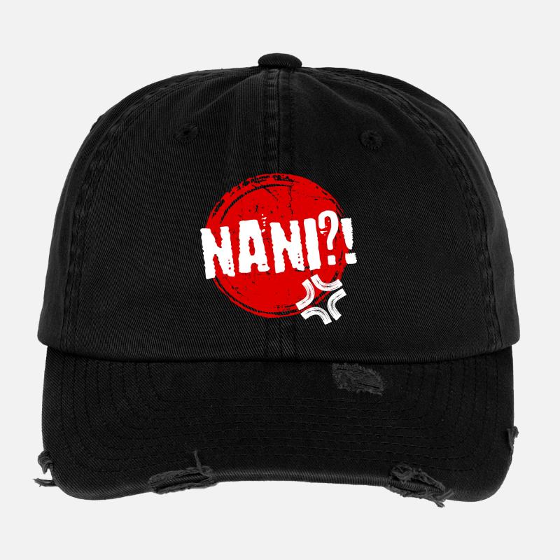 Manga Nani Saying Anime Japanese Animation Comic Flexfit Vintage Destroyed Cap