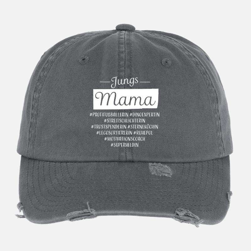 Jungs Mama Jungsmama Muttertag weiß Flexfit Vintage Destroyed Cap