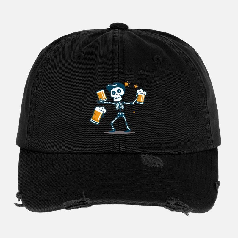 Bier Skelett Toast Flexfit Vintage Destroyed Cap