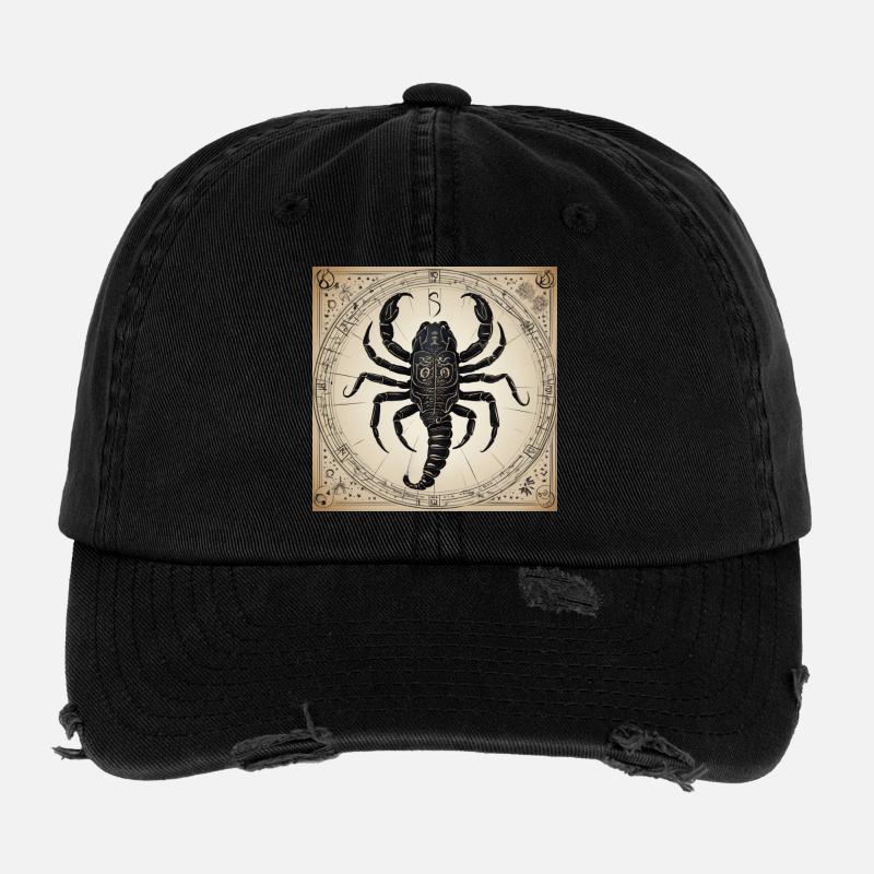 Zodiaque Scorpion Casquette vintage effet usé Flexfit
