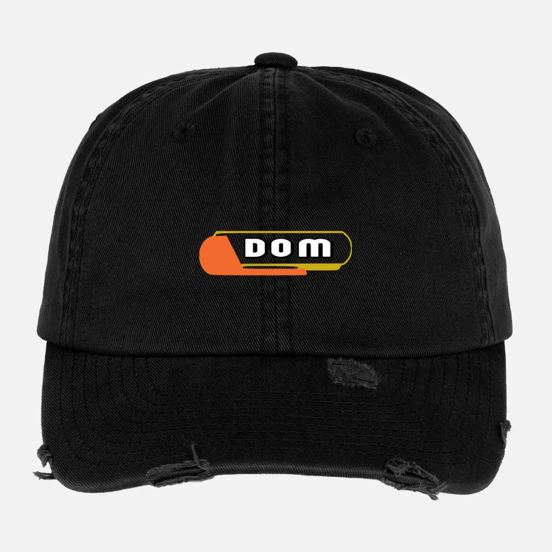 DOM - Flexfit Vintage Destroyed Cap - black