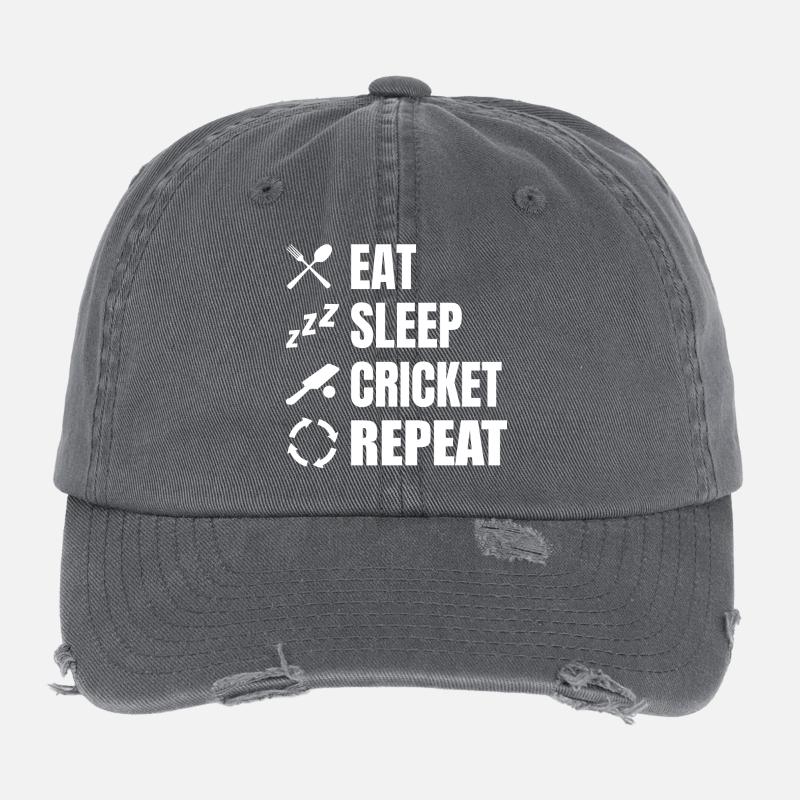 Cricket Spieler Tägliche Routine Flexfit Vintage Destroyed Cap
