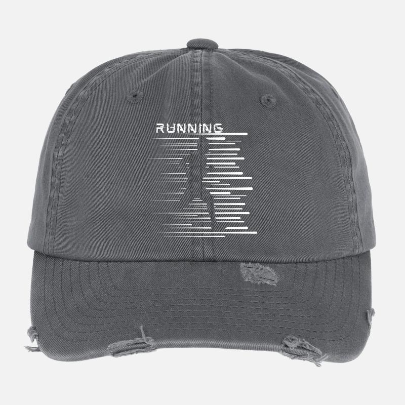 Running, easy, active, running, cool stripes Flexfit Vintage Destroyed Cap