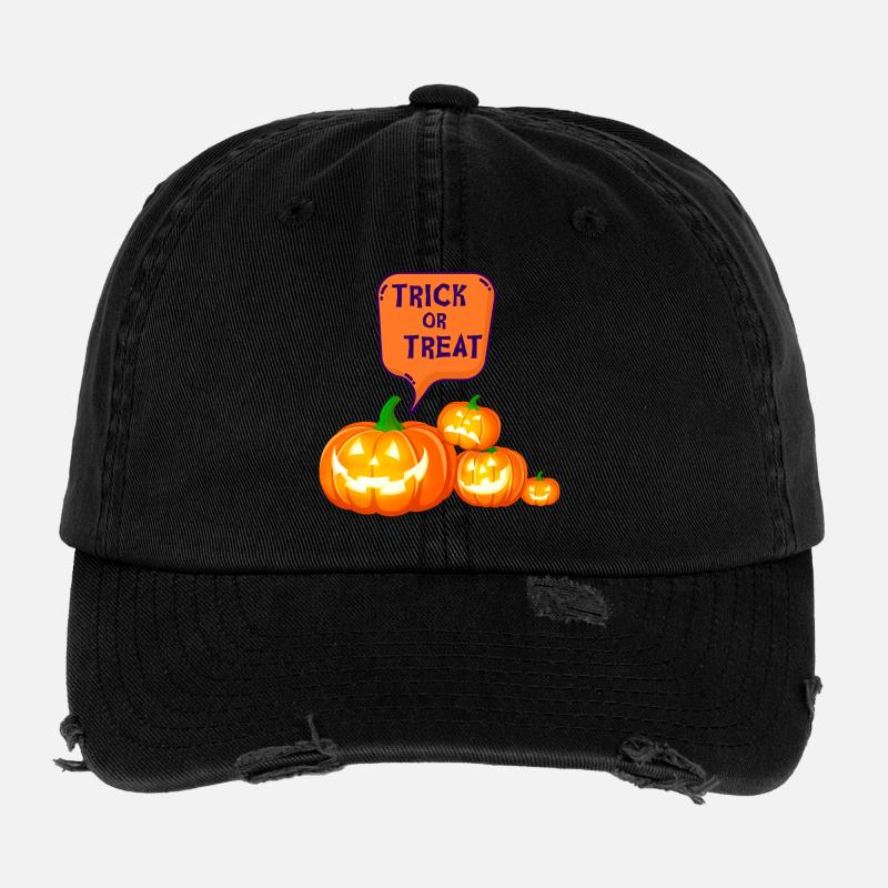 halloween, citrouille, sorcière Casquette vintage effet usé Flexfit
