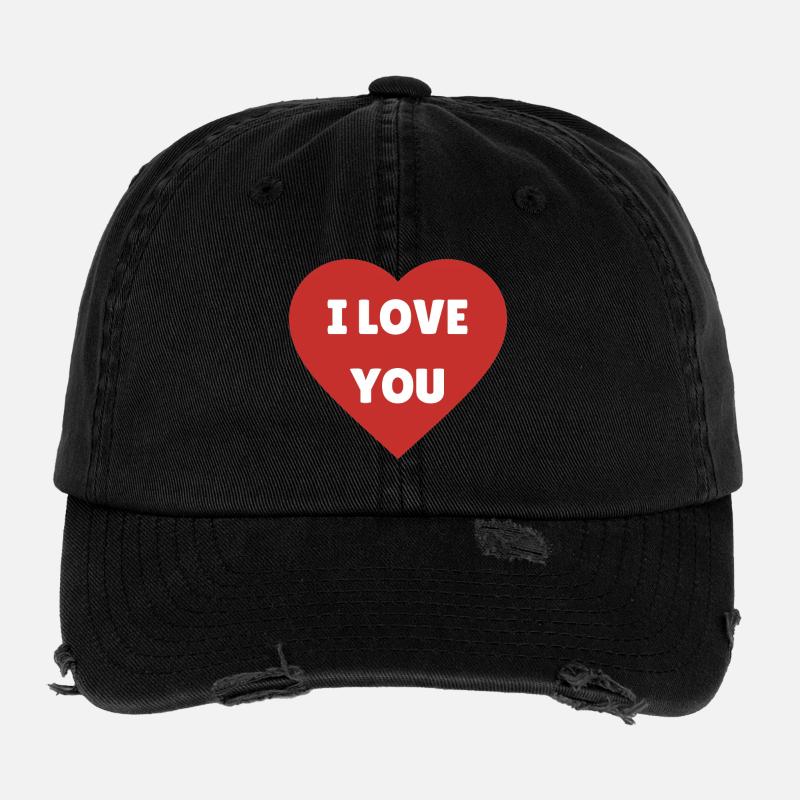 I love you Casquette vintage effet usé Flexfit